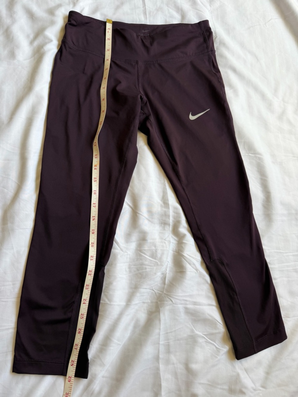 Nike Women’s Dark Plum Athletic Leggings with Reflective Swoosh - Picture 7 of 10